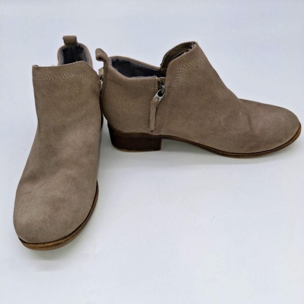 Toms Deia Suede Side Zipper Ankle Booties Gray 7